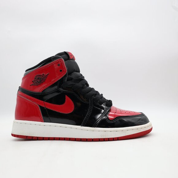 Nike Air Jordan 1 Women's 6.5 Youth 5 Retro High OG Patent Bred 575441-063 - Picture 1 of 10